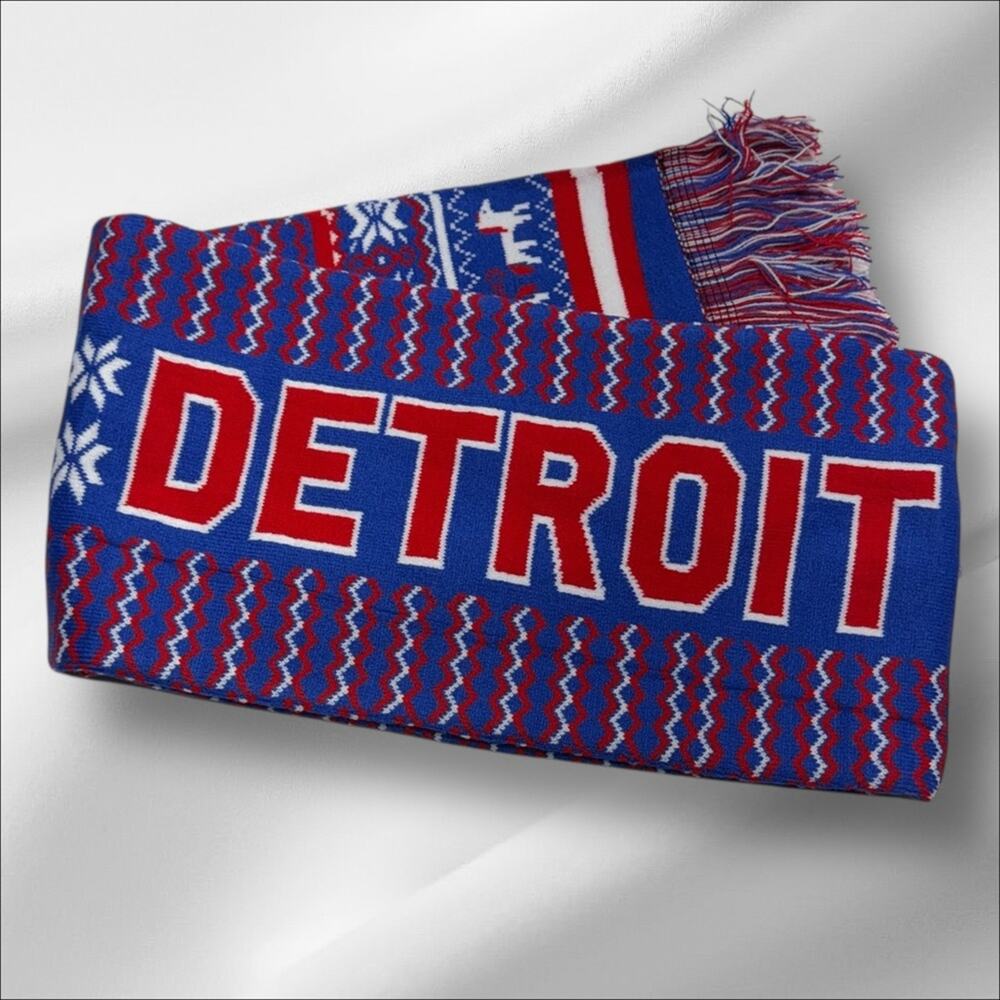 DETROIT PISTONS NBA Basketball Red Blue Scarf
